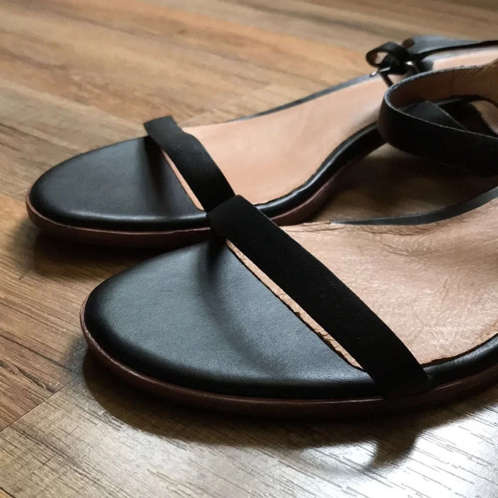 Madewell black leather Louise sandals with ankle strap 8.5 - Picture 11 of 13